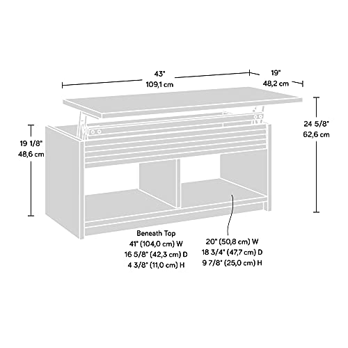 Sauder Harvey Park Lift-Top Coffee Table, L: 42.953" X H: 18.976" X W: 19.134", Grand Walnut Finish #TOP3