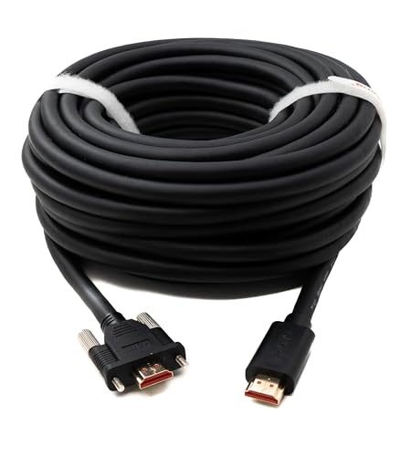 Cable HDMI 2.0 de 15 m System-S con conector macho a macho tipo A y adaptador atornillable negro