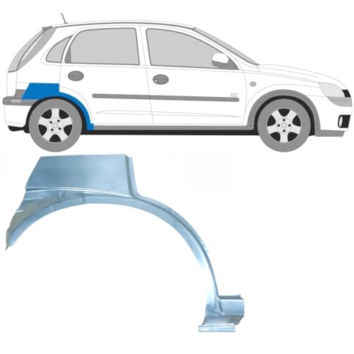Panneau de réparation arc d'aile arrière pour Opel Corsa C 2000-2010 / Droite