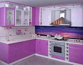 Vinilo Pegatina Muebles de Cocina, PVC Engomada Autoadhesivo Protege o Decora Armario y Aparatos Eléctricos, Papel Pintado para Muebles/Cocina/Baño,Impermeable Pegatina, Rollo 60cm (Lila, 25)