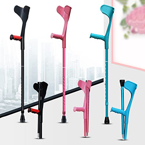 Muletas de antebrazo para Adultos, caña de Caminar con Forma de Altura Ajustable con reposapiés en Forma de U, muleta de Aluminio liviano