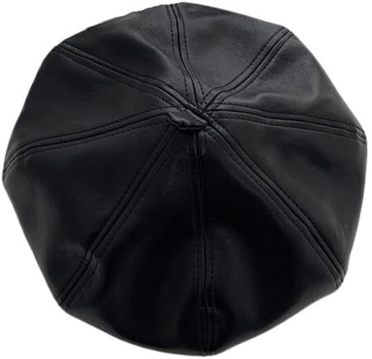 PU Leather Street Photography Beret Women's Retro Outdoor Warm Hat