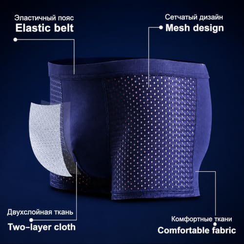 Image of Parent Men Breathable Pouch Men Underwear Packs Mesh Boxer Briefs | Dots | Multicolor