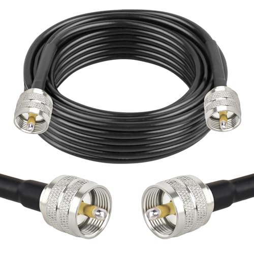 XRDS -RF RG58 Coax CB Cable 20FT, 50 Ohm with PL-259 UHF Male Connectors – Flexible &amp; Durable Coaxial Cable for CB Radio, Ham Radio, Antenna, SWR Meter, SDR