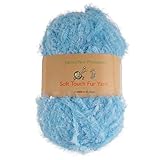 JubileeYarn 100g Soft Touch Fuzzy Fur Yarn, Baby Blue 4 Skeins