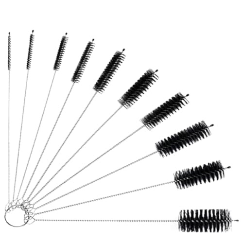 Bottle Brush, 10Pcs Small Automatic Coffee Cleaning Brush, Multipurpose Cleaning Brush with Bristles, Straw Brush Set, for Pipe, Test Tube, Kettle Mouth