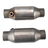ZonCar 410250 Catalytic Converter, 2 PCS 2.5“ inch Universal Spun Catalytic Converter High Flow Stainless Steel