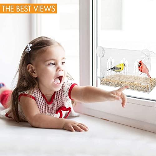 Window Bird Feeder - Removable Feed Tray - Drains Water - See Wild Birds Like Finches, Cardinals and Chickadees - Image 3