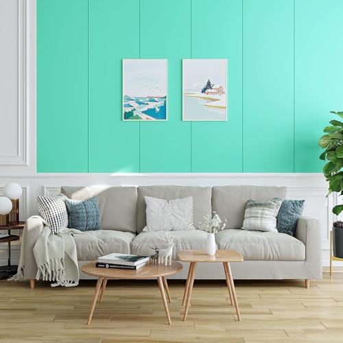 Image of HOME13 Green Matte Wallpaper Self Adhesive and Removable Peel and Stick Vinyl for Kitchen Cabinet and Furniture Countertops Waterproof (24X80 in, Jade Green)
