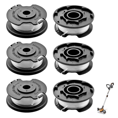 Lot de 6 Bobine Fil pour Einhell GE-CT 18/28 Li, Bobine Rechange Débroussailleuse pour Einhell GE-CT 18/28 Li TC, Fil Coupe en Nylon 4,9m Long Diamètre 1,6mm, Coupe Rapide Flexible Installation Facile