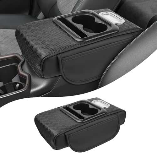 Autorder Center Console Cover for Toyota RAV4 2019-2025 Accessories Armrest Cushion with Multi-Purpose Storage Slot Leather Middle Console Cover RAV4 Armrest Cover Anti-Scratch