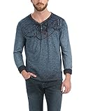  Desigual Herren Langarmshirt, Gr. Medium, Blau (Negro Iris)