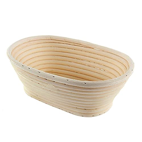 UNKC Cesta de Pruebas, 21 * 15 * 8 cm Oval Banneton Brotform Cuenco de ratán para Masa de Pan para panaderas Profesionales, Lo Esencial de los panaderos