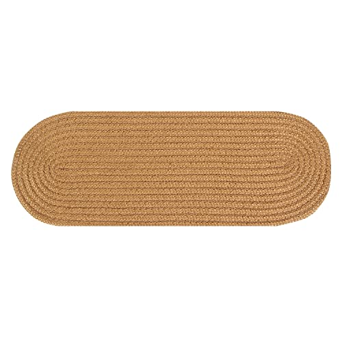 Better Trends County Braid Solid Collection Is Durable And Stain Resistant Reversible Indoor Area Utility Rug 100% Polypropylene In Vibrant Colors, 24" X 66" Runner, Straw #TOP8