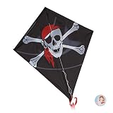 Para niños y niñas: cometa infantil con motivo de pirata; juguete volador para toda la familia