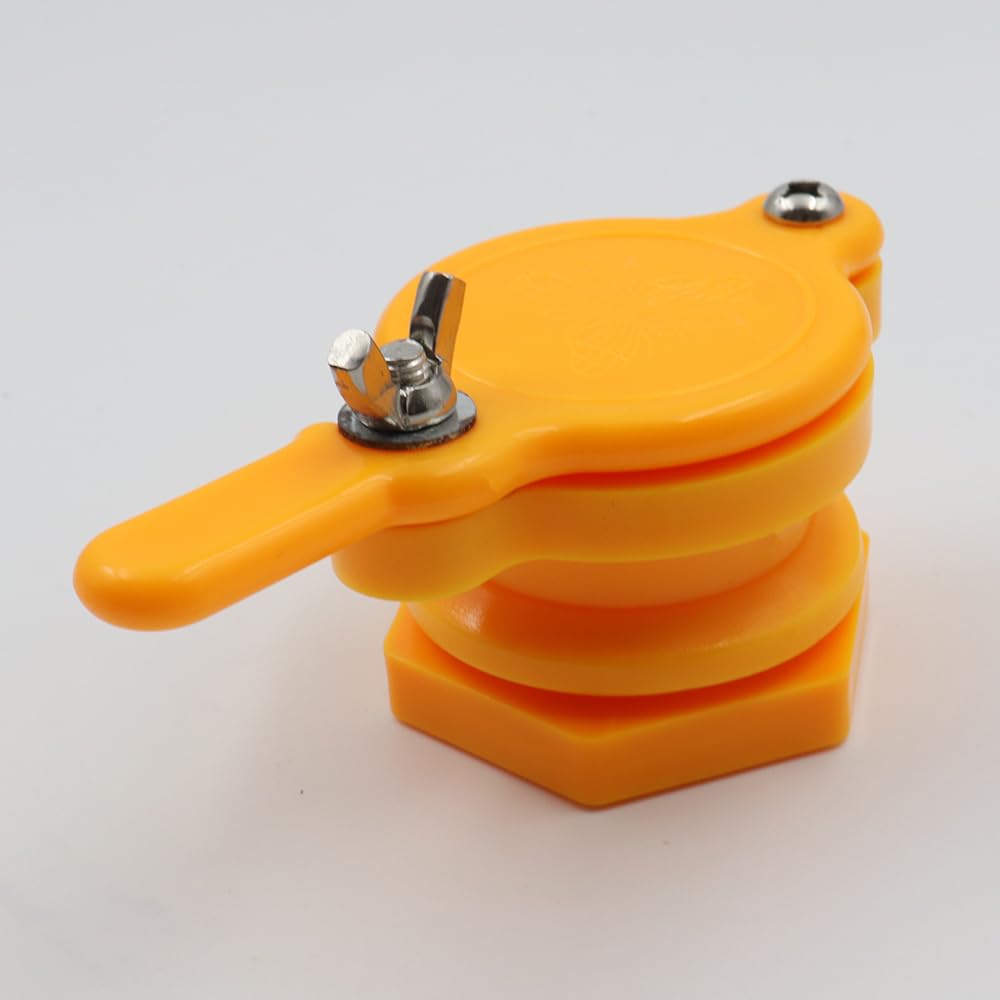 4 pièces vannes à Miel pour extracteur, Robinet d'extracteur de Miel, Miel Durable, équipement d'extraction de Miel, Fournitures d'apiculture (2 Jaunes + 2 Blancs)