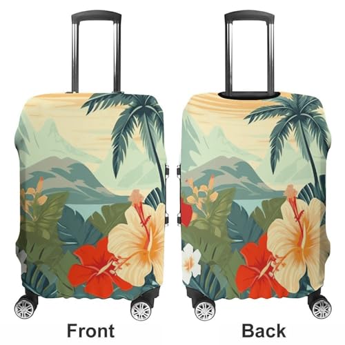 Summer Hawaiian Travel Luggage Cover Anti-scratch Suitcase Cover Elastic Suitcase Protective Cover Fits 19-32 Inch Luggage L3