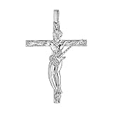 Calame Pendentif argent rhodié (Argent 925‰ + protection Rhodium) croix rock 45mm (modèle 3) + écrin (offert) + Certificat d'Authenticité Argent 925‰