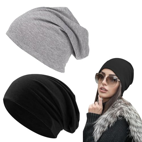 Comioke Beanie Mütze für Herren und Damen,Klassische Beanie Mützefür, Leicht und Elastisch, Kopfbedeckung aus Jersey Baumwolle,Leichte läuft Mütze Unisex Slouch Strickmützen Longbeanie für Winter