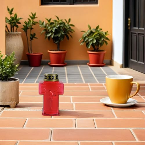 Bougies de jardin rouges étanches UPKOCH pour illuminer durablement les sépultures - 6