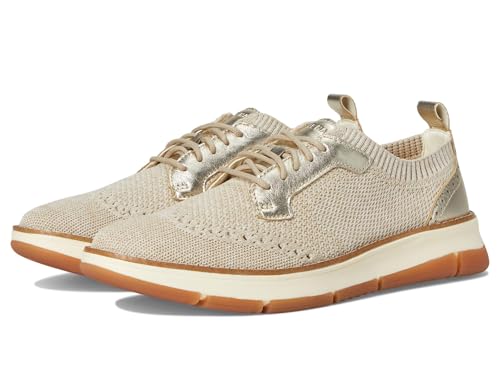 Cole Haan Women's Zerogrand Rella Stitchlite Oxfords, Rye/Ivory Knit/Gold, 8-B US