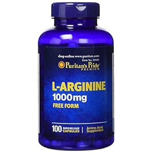 Puritan’s Pride L-arginine 1000 Mg Capsules, 100 Count, White, (4332490165)