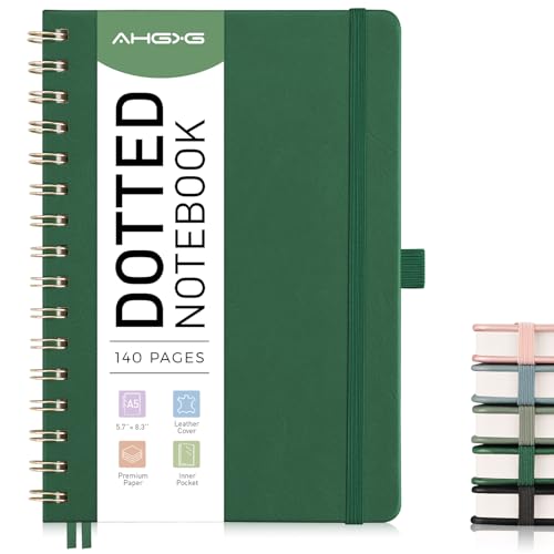 AHGXG Dotted Journal, 140 Pages, A5 (5.7" x 8.3")