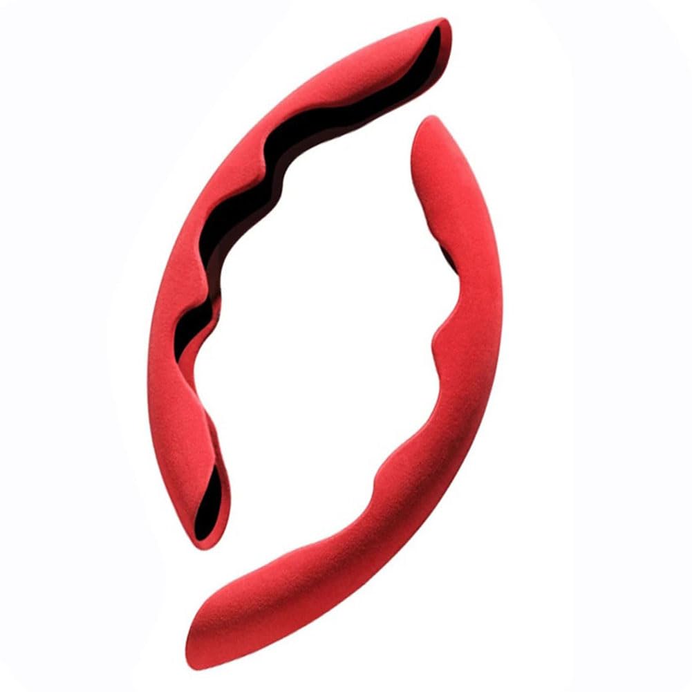 2pcs Steering Wheel Cover Car,Compatible with Land Rover Freelander 2 Discovery Sport Range Rover Velar, Car Parts,2-Red