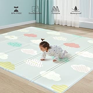 Uanlauo Baby Play Mat,71x59inch Play Mat for Baby,Foldable Kids Play Mat, Foam Play Mat,Infant Play Mat,Waterproof Crawling Mat,Edge Reinforcement Mat