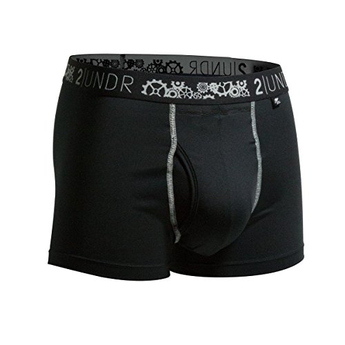 2UNDR Men's Gear Shift Trunk Boxer Briefs, Large, Black Tread