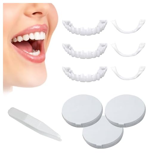 Carillas Dentales, 3 pares Dentaduras Postizas Ajustables, Dientes Postizos Temporales, Dentaduras Postizas Instantáneas, Dientes de Carillas Cosméticos, Dentadura Postiza Perfecta, Hombres, Mujeres