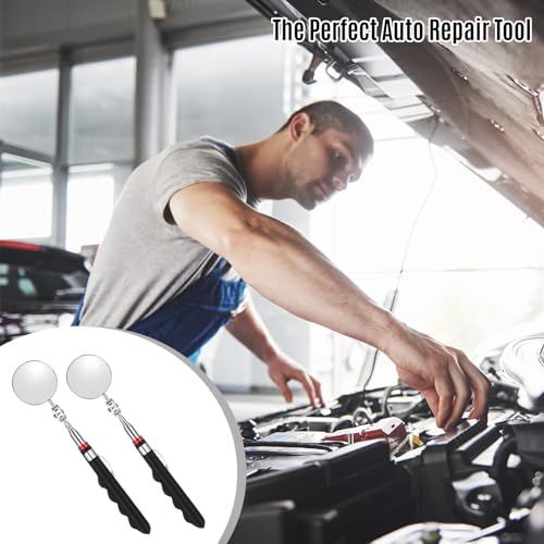 GGSTDDUP 6 Pcs Telescoping Inspection Mirror,Retractable 30 Inch Mechanical Mirror Tool,Under Vehicle Inspection Mirror,Car Visual Reflector,Retractable Under Vehicle Detection Mirror Repair Tool