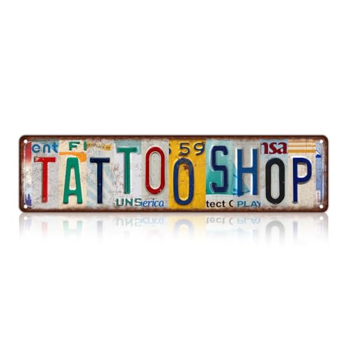 Vintage Tattoo Shop Wall Decor Street Signs Metal Tin Signs 16 x 4 Inches