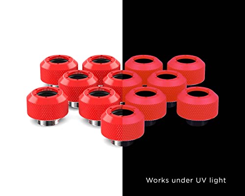 Primochill 1/2In. Rigid Revolversx Series Fitting - 12 Pack - Uv Red #TOP1