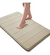JMTOOR Memory Foam Bath Mat 17" X 24" Coral Velvet Super Non-Slip Rapid Water Absorption Soft and...