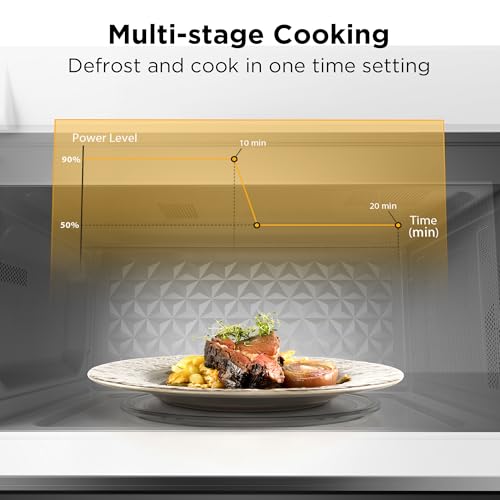 BLACK+DECKER Over the Range Microwave Oven with Vent and One-Touch Auto Cooking, 1.7 cu. ft. OTR Over Stove Microwave, White, 1000 Watts, EM044K6CF-WH