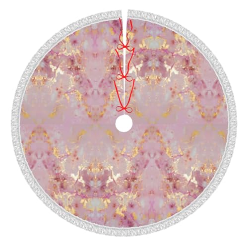 Jupe de sapin marbre rose : cachez le pied de votre arbre - 2