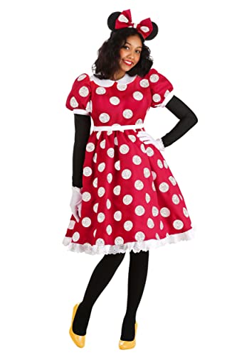 Fun Costumes Authentic Disney Minnie Mouse Costume for Women, Minnie Mouse Dress with Ears, Gloves &...