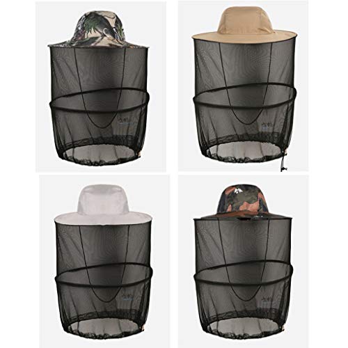 Tongina Chapéu De Rede De Pesca Ajustável Cap Cap Protector Face Cap Veil - Bege