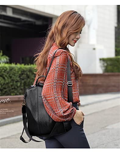 Mochila Feminina Moda Mochila de Grande Capacidade Viagem Mochila Mulheres de Couro PU Macio Multifu