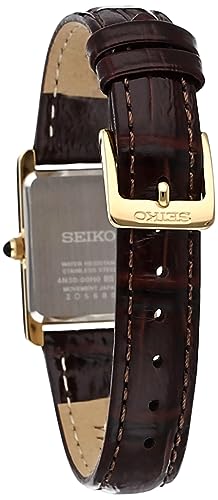 SEIKO Essentials Watch for Women - Essentials - Water Resistant with Stainless Steel Rectangular Case and Leather Strap2