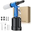 Pneumatic rivet gun Air Riveter 3/32, 1/8, 5/32, 3/16 for Automotive industries Construction Metal maintenance Pulling pressure 3097 lbf