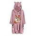 Produktbild qiaoxiahe Weihnachten Damen Hoodie Kleid Pullover Langarm Kitzohren Sweatshirts Kapuzenpullover Tops Herbst Lange Ärmel Einfarbig Mantel Jacke Kapuzenpullis Pulli Hoodys