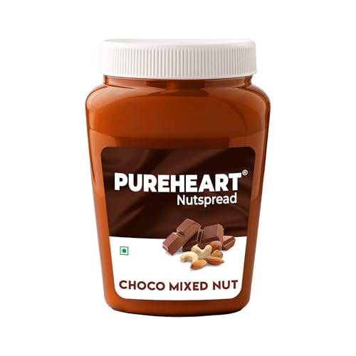 Image of PUREHEART Choco Mixed Nut Spread 350g with Free Stationery Kit | Creamy Chocolate Nut Spread | Healthy Breakfast Spread for Kids | Protein Rich Energy Spread for Bread Sandwich & Tiffin