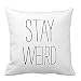 Leaveland Sofa Bed Home Decor Festival Funny Quotes Polyester Throw Pillow Case Cushion Cover (Stay Weird) (20x20inch)