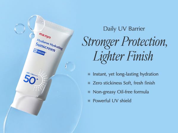 MANYO Hyaluron Hydrating Sunscreen, SPF 50+ Lightweight, Vegan, Wide Spectrum UV Protection 1.69 fl oz (50ml) - Image 3
