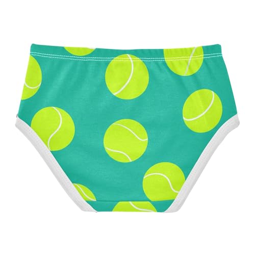 Yellow Tennis Balls Green Girls Underwear Toddlers 2t Cotton Cute Panties Girl Animal Briefs Girls Undies2