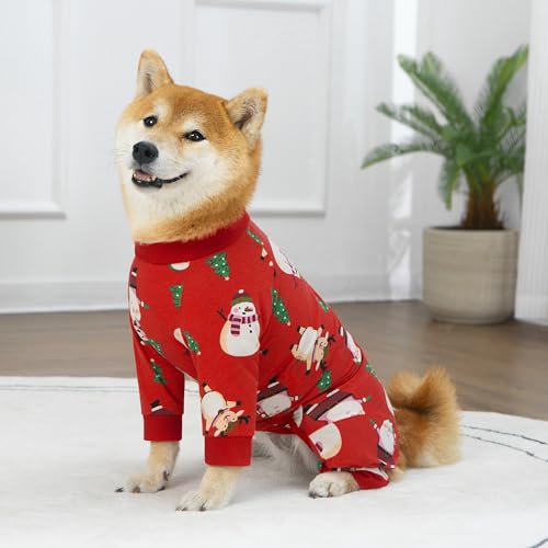 Image of Recovery Suit for Dogs Full Zipper, Four-Legged Onesie Dog Recovery Suit After Surgery, Cute Soft Bodysuit Cone Alternative Male Female Dog Neuter Anti Licking Wounds, Snowman, 3X-Large