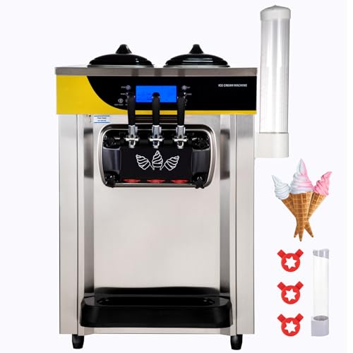 Happybuy Commercial Ice Cream Maker, 22-30L/H, 2200W Countertop Soft Serve