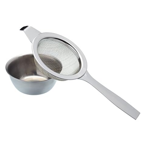 KitchenCraft Long Handle Tea Strainer with Stand Cover